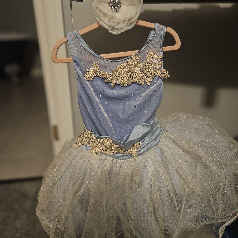 Weissman Blue and Gold Dance Costume